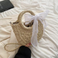 Bandolera tejida de paja para mujer, hecho a mano Bolso pequeño, bolso bohemio de playa de ratán, Verano - details 10