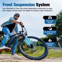 iScooter EB3 Bicicleta Eléctrica para Adultos 350W, 36V, 10.4Ah, Velocidad Máxima de 32KM/H, Absorción de Choques de Neumático 26" - details 3