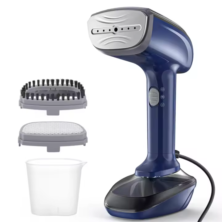 Potente vaporizador de tela de mano-1800W con placa de calentamiento de cerámica rápida, planchado 2 en 1 y eliminador de arrugas, enchufe estadounidense azul - 1