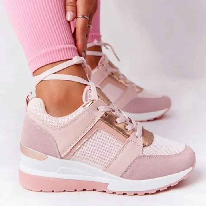 Zapatillas de deporte con cordones para mujer, zapatos informales - 1