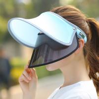 Verano ajustable protección solar Anti-UV visera sombrero para el sol cubierta facial escudo parasol gorra de ala ancha - details 17
