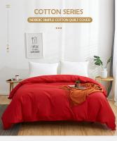 Funda de Edredón de Algodón 100% Sólida con Cierre de Cremallera para Cama King Size Sin Funda de Almohada - details 0