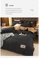 Juego de Ropa de Cama de Lujo en Tamaño King con Funda de Edredón Sábana y Funda de Almohada de Color Sólido Estilo Nórdico Diseño Impreso - details 5