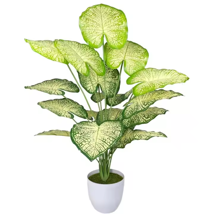 Planta Artificial con Maceta Areca Palmera Grande Arbol Artificial Plastico Falso Hojas Interior Hogar Salon Dormitorio Balcón Oficina Moderno Decorativas (82cm Amarillo Ave del Paraíso) - 1
