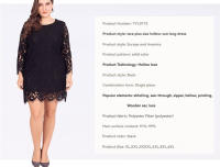 Vestido de encaje Floral de manga larga para mujer, talla grande, negro, adecuado para banquetes, clubes, vacaciones de ocio y uso diario - details 4