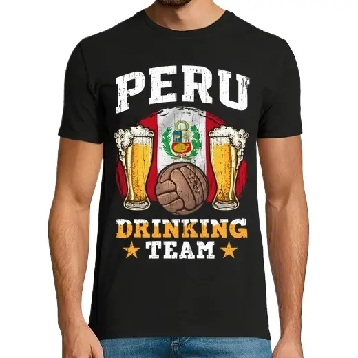 Perú Drinking Team Fútbol Y Cerveza Camisetas CERVEZA,Pack Regalo Camiseta Personalizada - 1