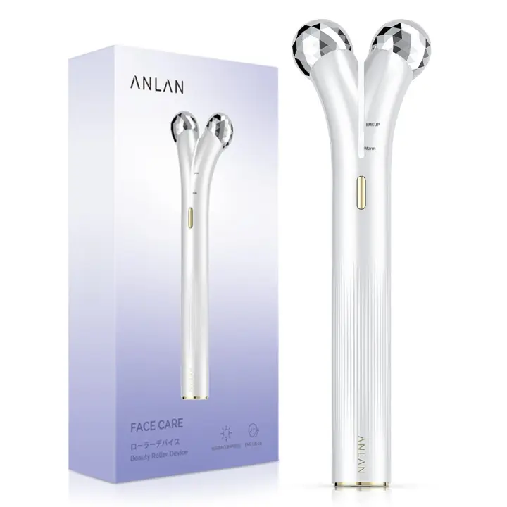 ANLAN Rodillos de masaje facial 3D, levantamiento facial EMS con compresa caliente, piel reafirmante, cara en forma de V - 1