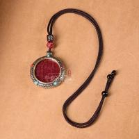 Colgante de dragón del zodiaco con gastos de fantasma de montaña de cinabrio mineral Original, collar Tangka para hombres y mujeres - details 1