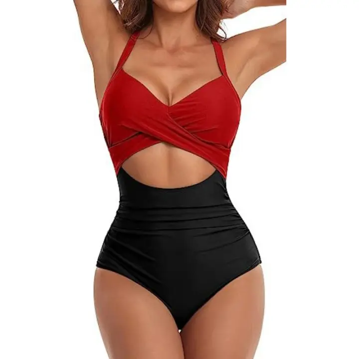 Traje de baño de una pieza de alta sensación, bikini de cintura alta, sexy y femenino. - 1
