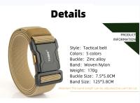 Cinturón Táctico de Nylon Hebilla de Aleación de Aluminio Secado Rápido Estilo Plano Para Hombres - details 8