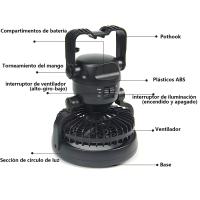 Luz de ventilador de camping multifuncional Tienda colgante plegable Camping 18 LED Rotación de 180 grados Luz de ventilador de camping ligera para viajes al aire libre - details 4