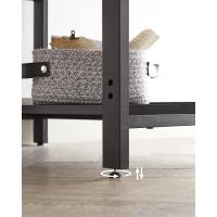 Escritorio con 2 Estantes a la Izquierda o a la Derecha, Mesa de Trabajo, para Salón Oficina, Estructura de Acero, Industrial, Negro Ébano LWD047B16 - details 7