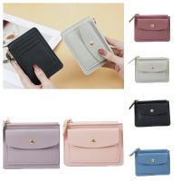 Monedero de cuero multifuncional para mujer, tarjetero pequeño con cremallera Simple, cartera corta para mujer - details 3