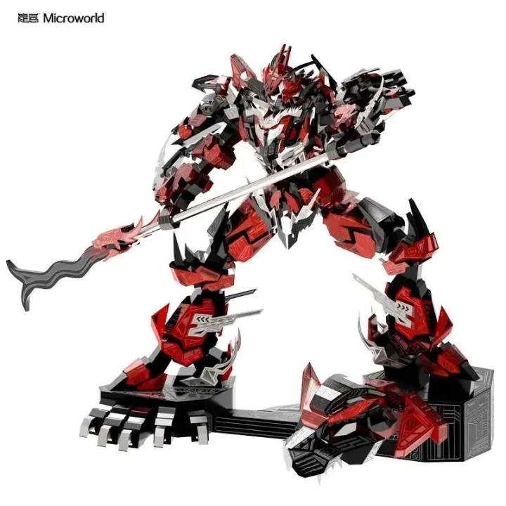 Microworld-juegos de rompecabezas de Metal 3D, Romance de los tres reinos, Zhangfei, Kits de modelos DIY, juguetes, regalos de cumpleaños para adolescentes y niños - 1