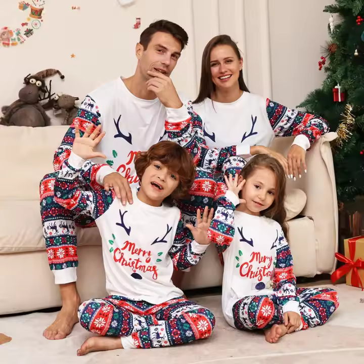 Conjunto de pijamas a juego para adultos y niños, peleles de Navidad para bebés, ropa de dormir informal, aspecto familiar, 2023 - 1