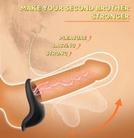 Leten para hombres Control de aplicación anillo vibratorio retardante de eyaculación masajeador de testículos masculino vibrador juguete sexual parejas productos para adultos - details 6