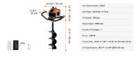 SucceBuy Post Hole Digger Gas Powered, 43CC 1250W, brocas de 8", naranja + negro, asistente de jardinería eficiente - details 6