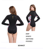 Bikini de neopreno de 1,5 MM/3MM para mujer, traje de buceo y medias de manga larga, traje de buceo a prueba de Sol para surf y esnórquel - details 8