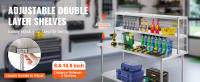 SucceBuy Estante doble de acero inoxidable de 12 x 72 pulgadas, altura ajustable. Ideal para preparación en cocina, restaurante y taller. - details 2