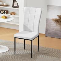 Pack de Sillas de Comedor 4 Piezas, Tapizadas, Resalto Alto, Sillon Morno de Cuero Artificial, Sillas Ergonómicas con Patas de Metal Blanco, EZS23ws-4 - details 5