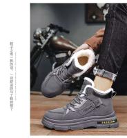 Zapatos de senderismo cálidos antideslizantes transpirables de algodón de invierno para hombre con plantilla de PU botas de nieve resistentes al desgaste para exteriores resistentes al frío - details 11