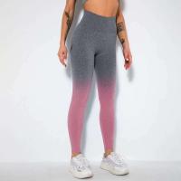 Malla de color degradado sin costuras para mujer, pantalones para correr Fiess con sandalia para realzar la cadera, pantalones de yoga de secado rápido - details 35
