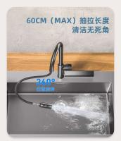 Grifo de fregadero de cocina en cascada, grifo mezclador frío y caliente, grifo giratorio extraíble tipo Gourmet para cocina - details 12
