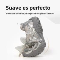Zapatos de las niñas 2025 nuevos niños zapatos deportivos primavera y otoño niñas plata niña princesa zapatos de entrenamiento moral zapatos de primavera - details 3