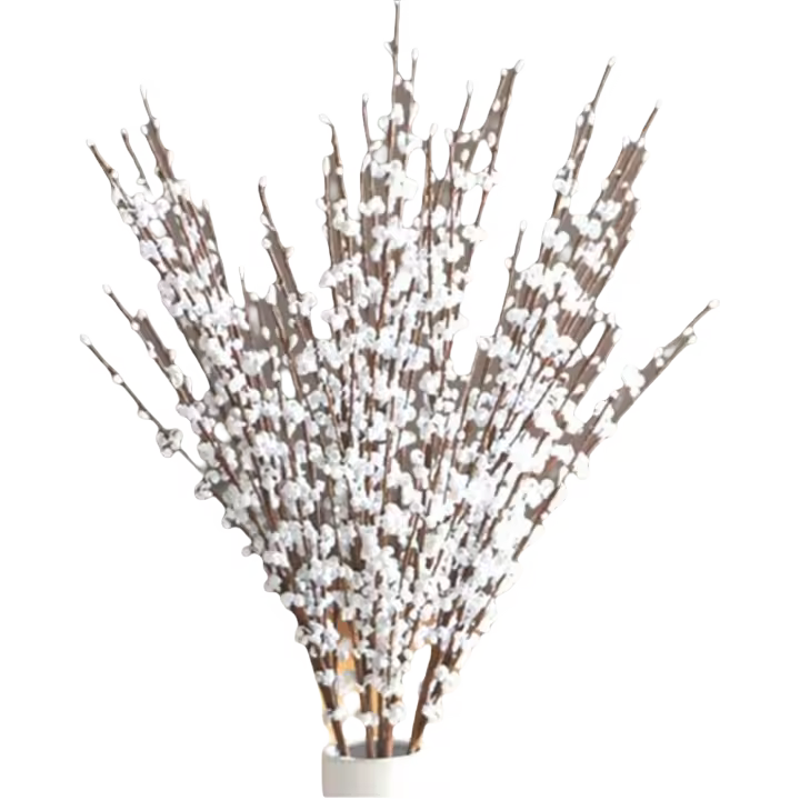 Ramo de Flores Artificiales de Jazmín 29.5 Pulgadas de Largo Ideal para Hotel, Hogar, Oficina, Cocina, Dormitorio, Boda, Fiesta, Decoración de Bricolaje (Blanco) - 1