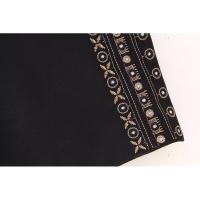 BUNO-Chaleco corto vintage con cuello de pico para mujer, chaqueta con bordado de flores y cuentas, cárdigan informal sin mangas - details 9
