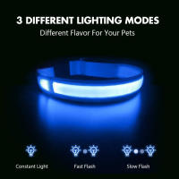 Correa LED de nailon para perro, Collar fluorescente luminoso de seguridad nocturna que brilla en la oscuridad - details 10