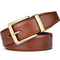 Cinturones de cuero reversibles para hombre, cinturón con hebilla giratoria de estilo antiguo estable informal 2 en 1 - details 3