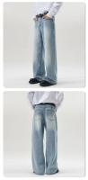 Jeans Baggy de Moda Vintage de Otoño Pantalones de Denim de Alta Calle de Corea para Hombres - details 10
