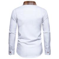Camisa de Hombre con Diseño a Cuadros y Contraste Camisa Casual de Manga Larga para Trabajo y Negocios Camisa Formal para Boda y Uso Diario Material Exterior de Poliéster - details 6