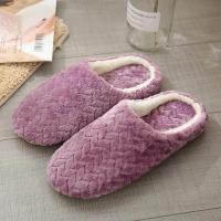 Zapatillas de casa cálidas de felpa con suelo plano para mujer en otoño-invierno - details 18