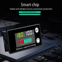 Indicador de capacidad de la batería, voltímetro de CC de doble línea de 8V-100V, medidor de voltaje LiFePO4 de plomo ácido y litio con alarma de temperatura - details 1