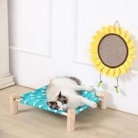 Cama extraíble y transpirable para mascotas, hamaca portátil con marco de madera, sofá de lona para cachorros y gatos, Verano - details 0