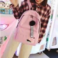 Mochila de gran capacidad con hojas impresas, mochila de lona de Color sólido con hojas impresas, mochila portátil con cremallera de estilo universitario - details 20