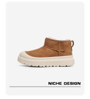 Nuevas botas de nieve de suela gruesa integradas para hombres y mujeres, cálidas, impermeables y antideslizantes - details 4