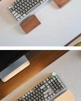Reposamuñecas de madera de nogal, teclado mecánico Rainy75, alfombrilla para ratón con reposamanos, teclado antiestrés de madera maciza personalizado, accesorios de oficina - details 6