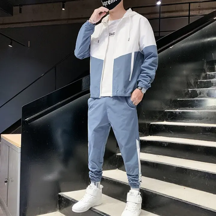 2025 Ropa deportiva para hombre, chaqueta y pantalones con capucha para correr informal, chándal para correr de Hip Hop de 2 piezas - 1