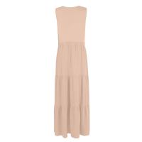 Vestido Bohemio De Playa Largo Para Mujer Elegante Sin Mangas Color Sólido Vintage Vestido De Fiesta Maxi Con Swing Grande Silueta A-Line Para Verano - details 16