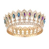 Decoraciones de pastel redondas de tiara de reina princesa europea, coronas barrocas para desfiles, tiaras de rey, coronas de boda brillantes para novias - details 18