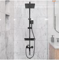 Juego de grifo de baño de latón contemporáneo con mezclador frío y caliente, cabezal de ducha tipo lluvia y cabezal de ducha de mano - details 21