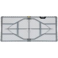 Mesa de Camping Plegable Rectangular Portátil Blanca 150 cm Multiusos para Eventos en Espacios Exteriores o Interiores Resina y Patas de Acero - details 4
