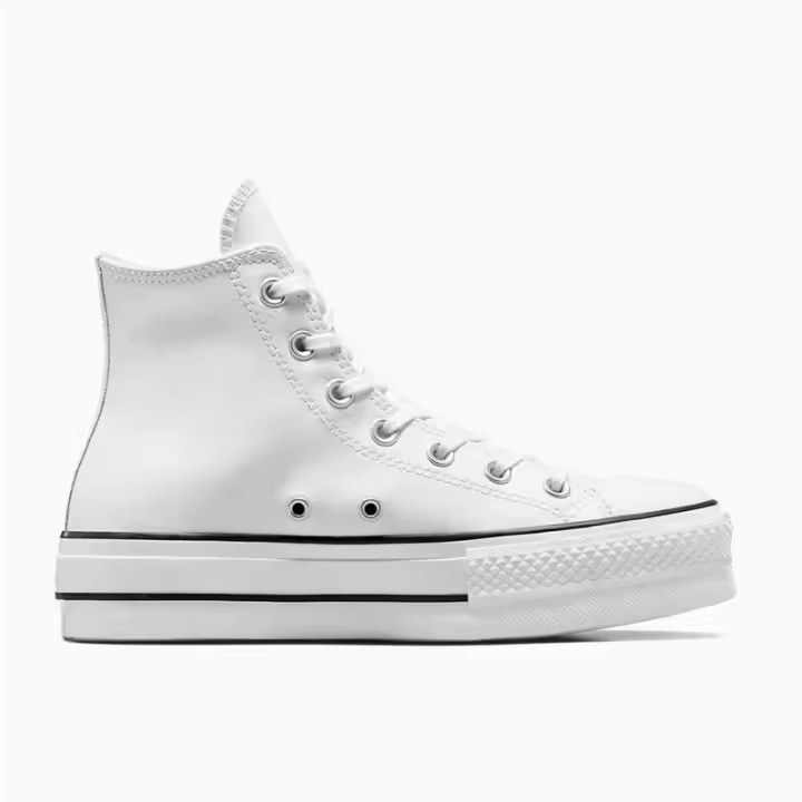 Zapatillas Blancas de Piel Chuck Taylor con Plataforma Completa de Cuero Estrella - 1
