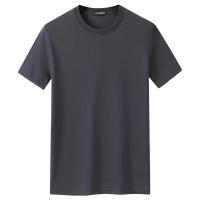 Camiseta de algodón de bambú de Color sólido para hombre, 100% de algodón, manga corta, cuello redondo, ropa europea y americana, 5 uds. - details 4