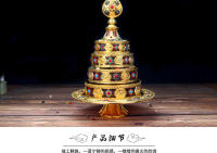 Artículos esotéricos tibetanos Aleación de cobre Shuman Zhaman Da Panman Chalo Oro Plata - details 5