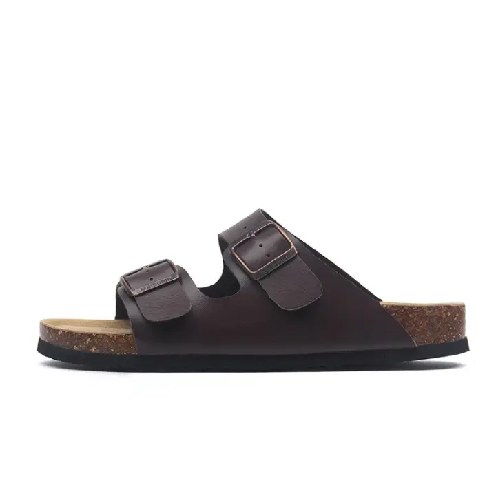 Zapatillas para hombre Casual clásico verano hebilla de alta calidad cómoda zapatilla de cuero - 1