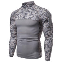 Camiseta de Hombre al Estilo Europeo con Bolsillo de Cuello Empalmado Camuflaje de Fitness para Exteriores Material Exterior de Poliéster - details 8